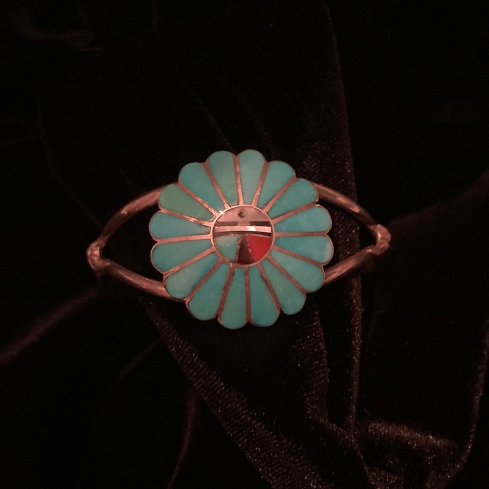 Turquoise bracelet sun God purchased in Phoenix